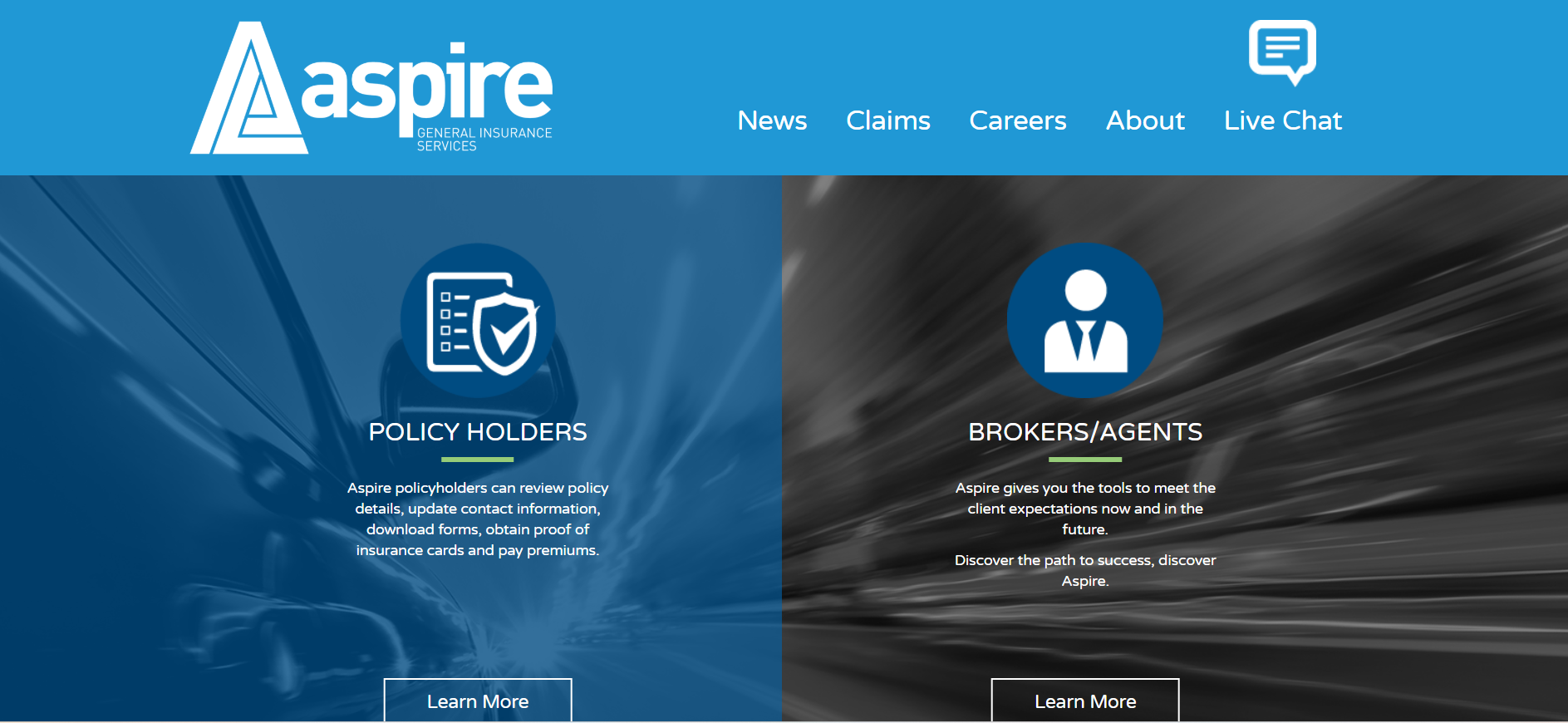 Site Screenshot: Aspire General Auto insurance review