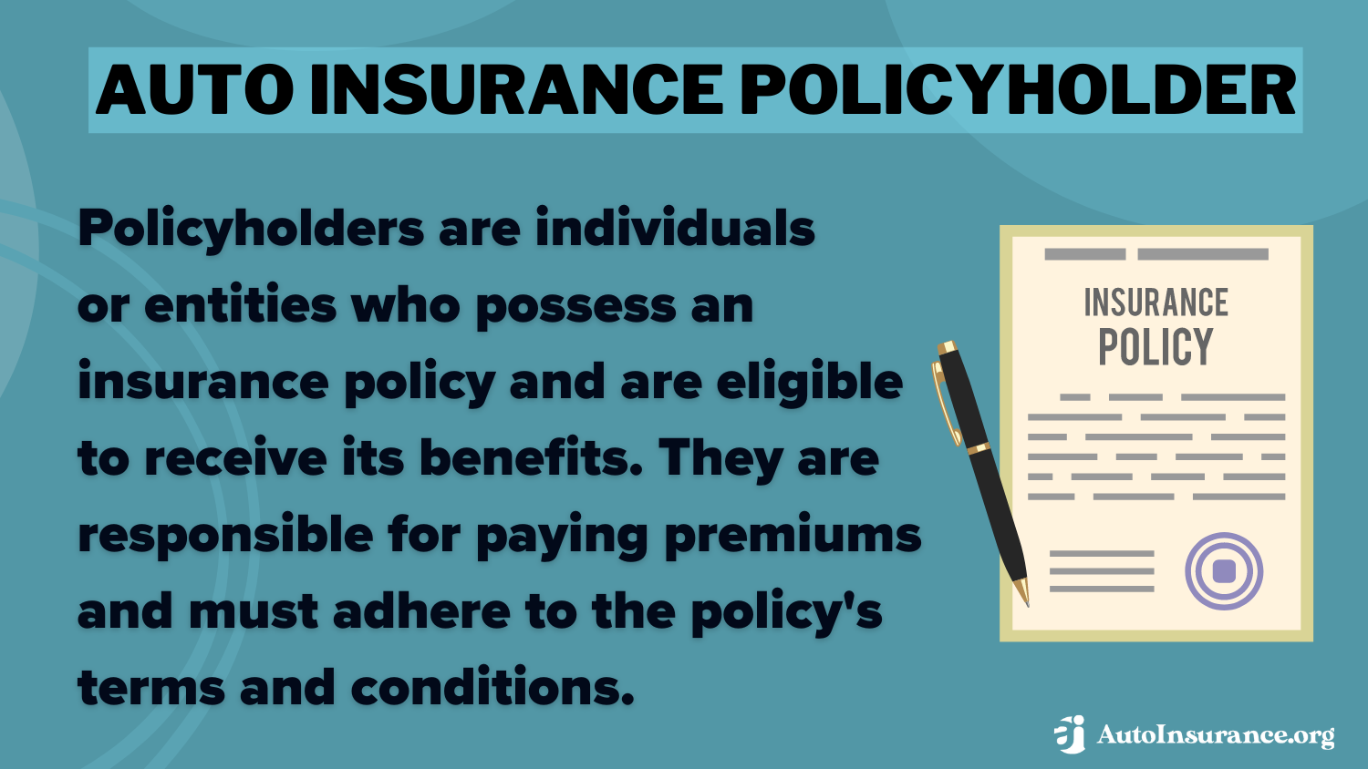 What is an auto insurance policyholder?