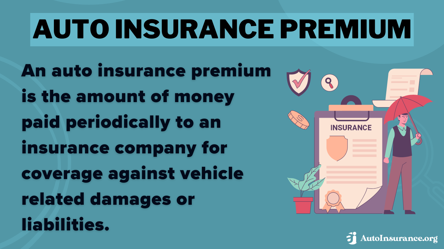 Auto Insurance Premium Definition Card: How to Insure a Car for One Month