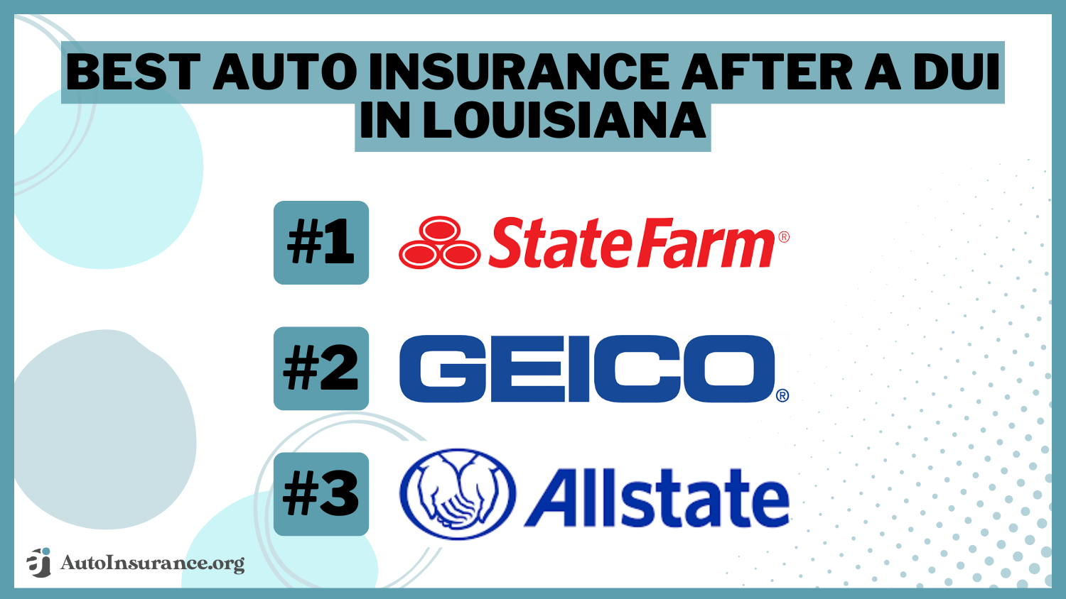 Best Auto Insurance After a DUI in Louisiana: State Farm, Geico, and Allstate