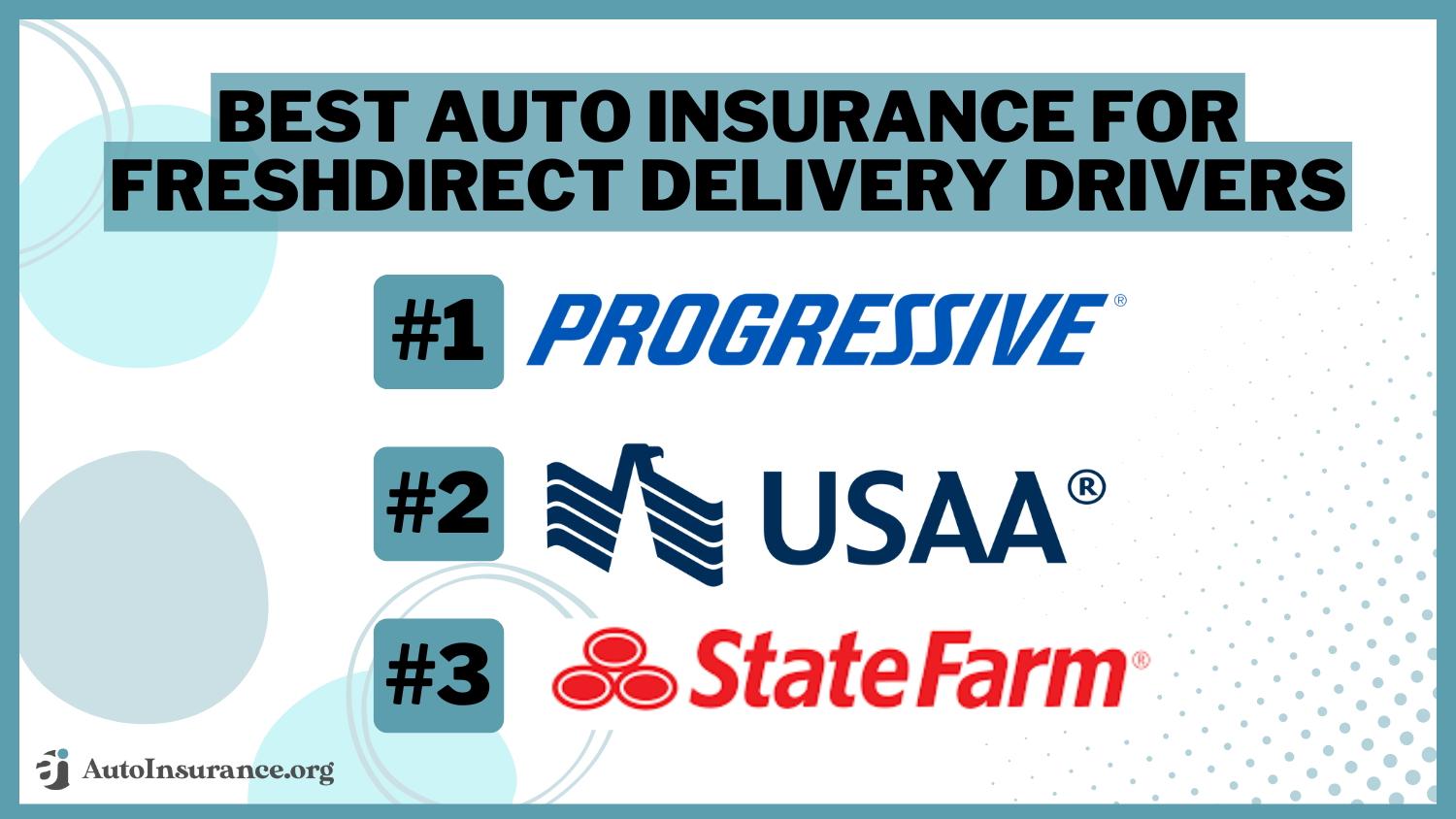 Best Auto Insurance for FreshDirect Delivery Drivers: Progressive, USAA, State Farm