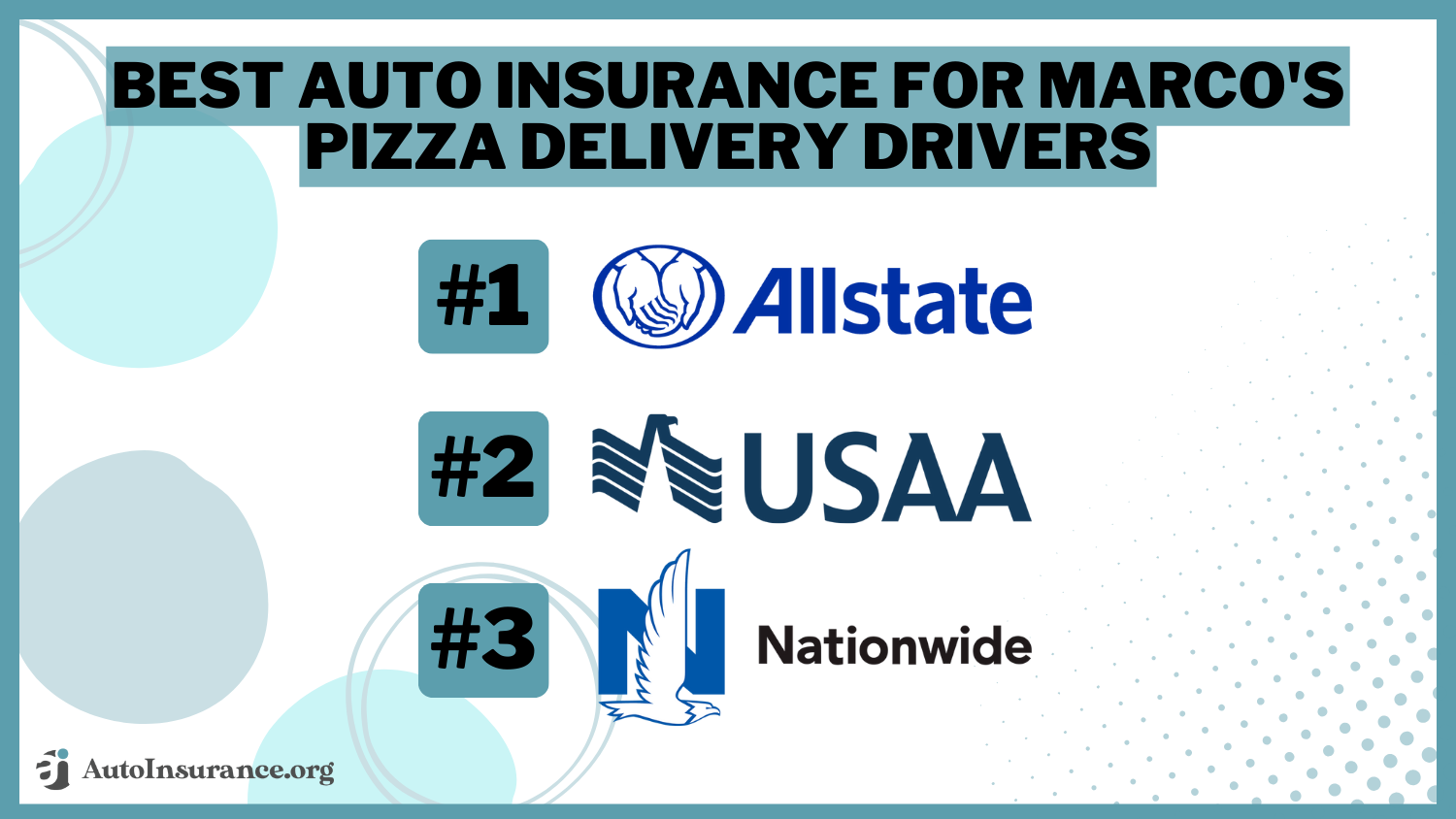 Allstate, USAA and Nationwide: Best Auto Insurance for Marco’s Pizza Delivery Drivers