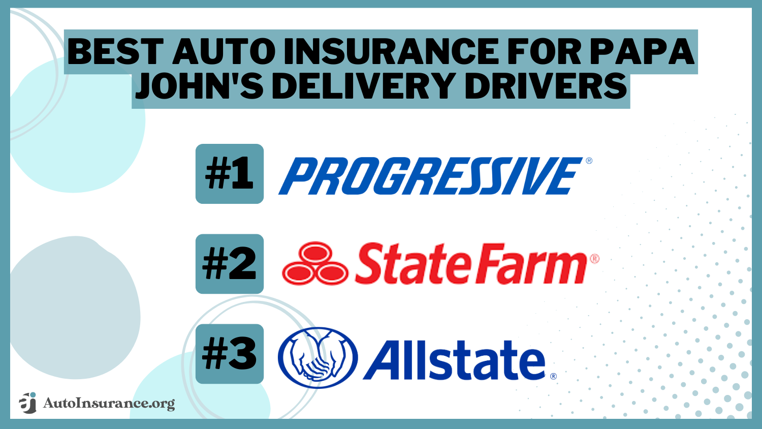 Best Auto Insurance for Papa John's Delivery Drivers: Progressive, State Farm, and Allstate