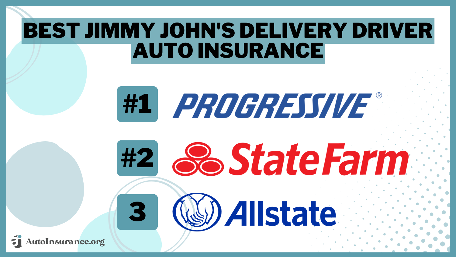 best jimmy john's delivery driver auto insurance: Progressive, State Farm, Allstate