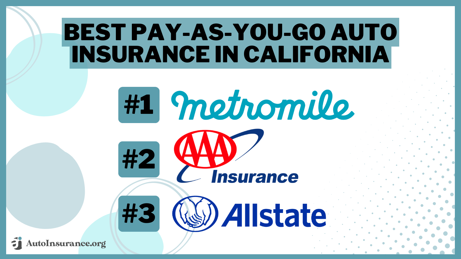 best pay-as-you-go auto insurance in California: Metromile, AAA, Allstate