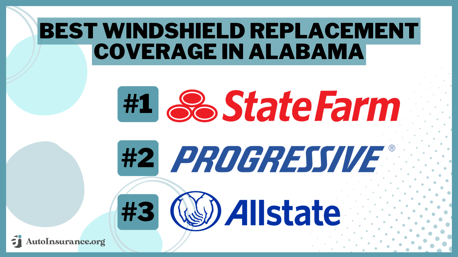 Best Windshield Replacement Coverage in Alabama: State Farm, Progressive, and Allstate