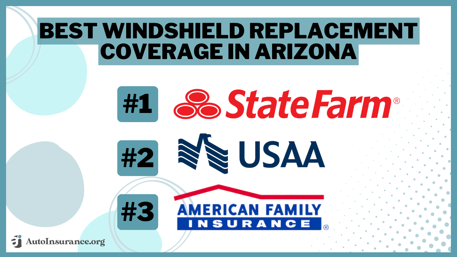 best windshield replacement coverage in Arizona: State Farm, USAA, American Family