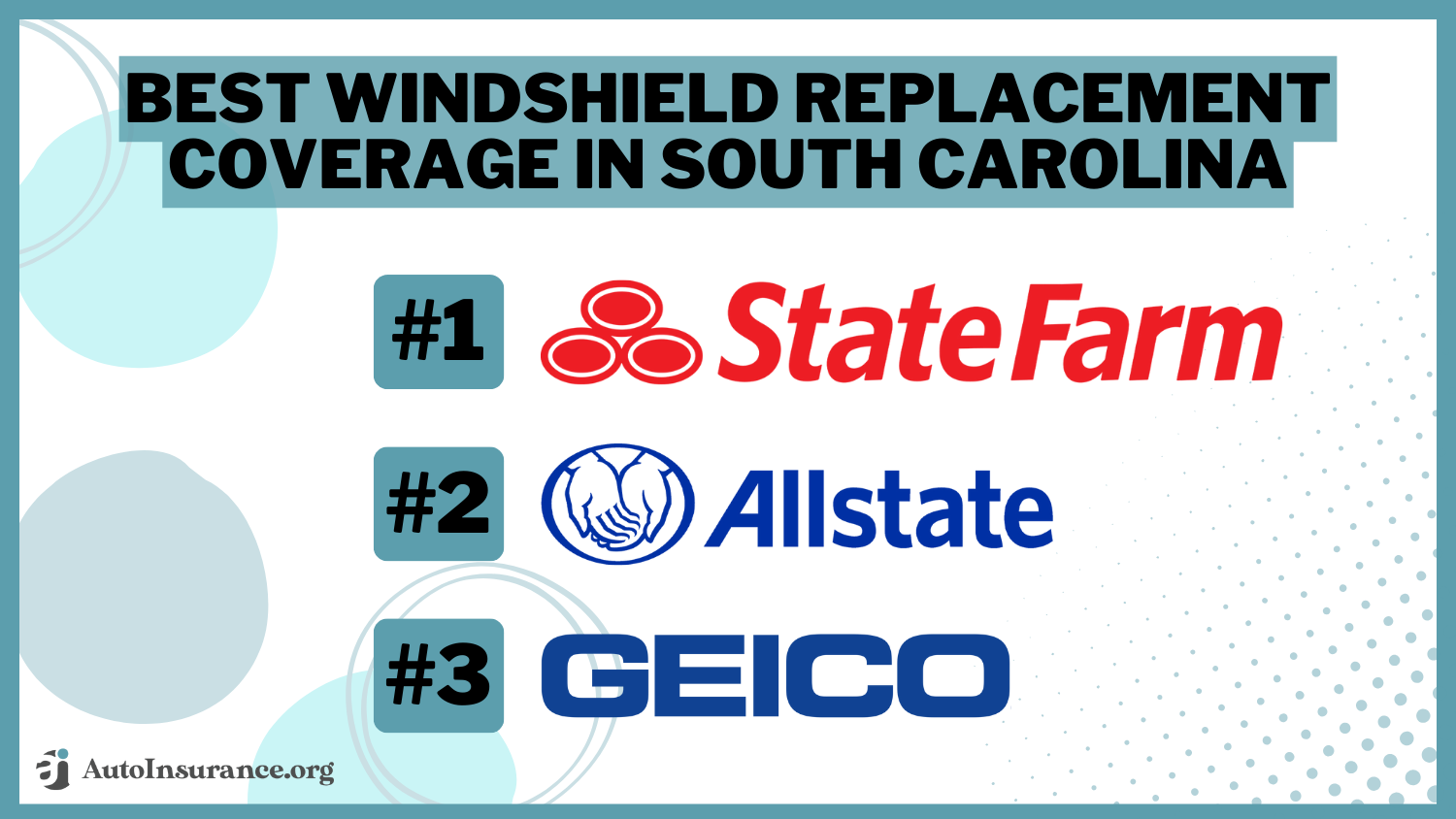 Best Windshield Replacement Coverage in South Carolina: State Farm, Allstate, and Geico