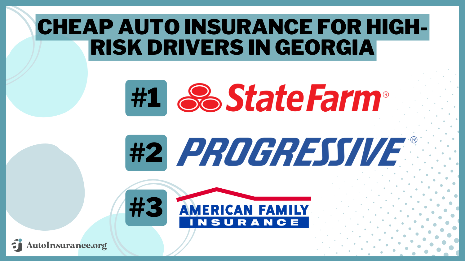 State Farm, Progressive, American Family: Cheap Auto Insurance for High-Risk Drivers in Georgia