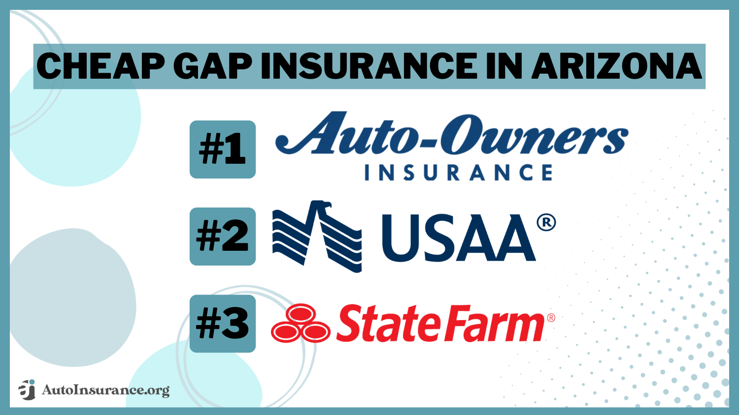 auto-owners, USAA, state farm: Cheap Gap Insurance in Arizona