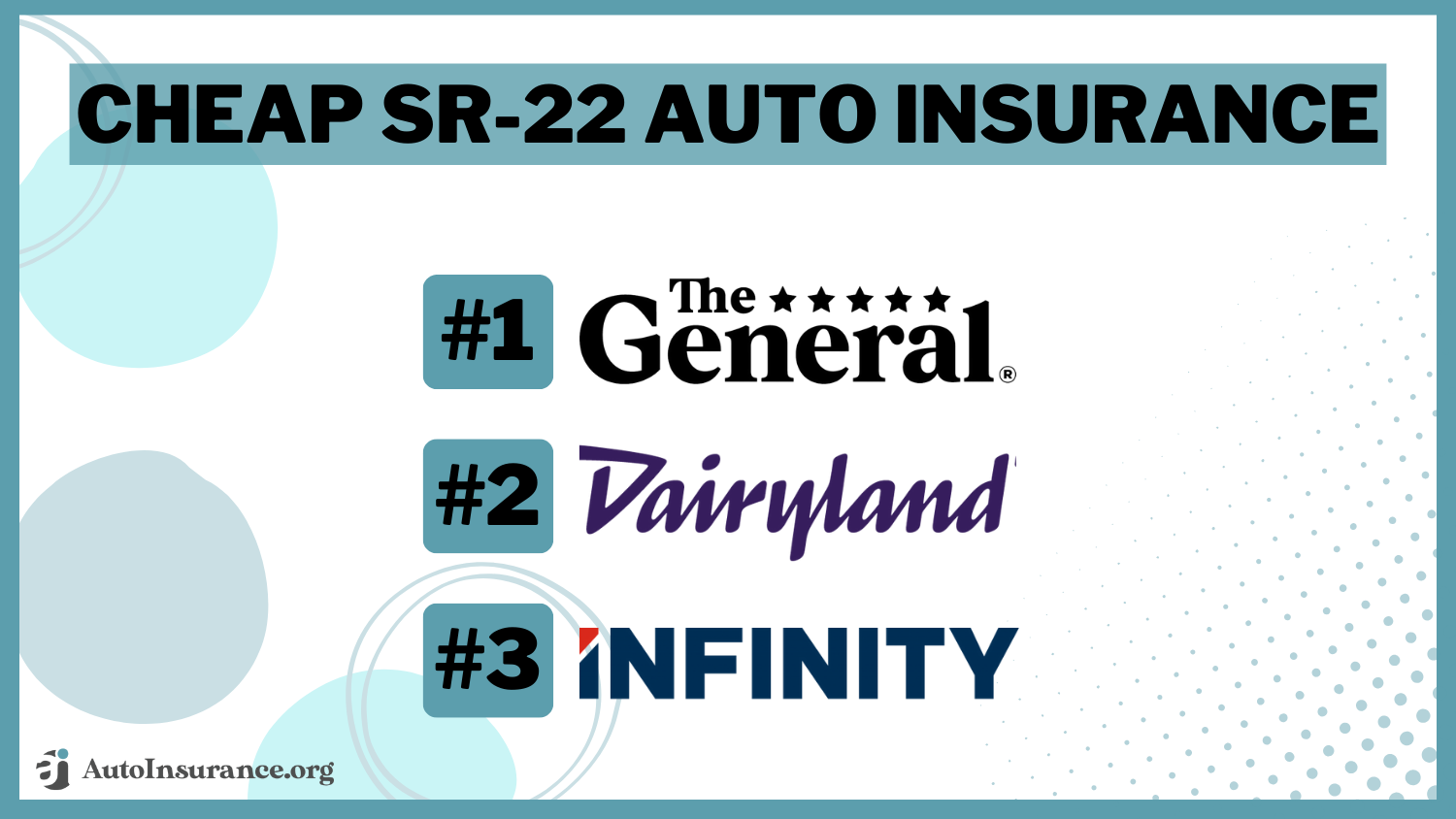 Cheap SR-22 Auto Insurance: The General, Dairyland, Infinity