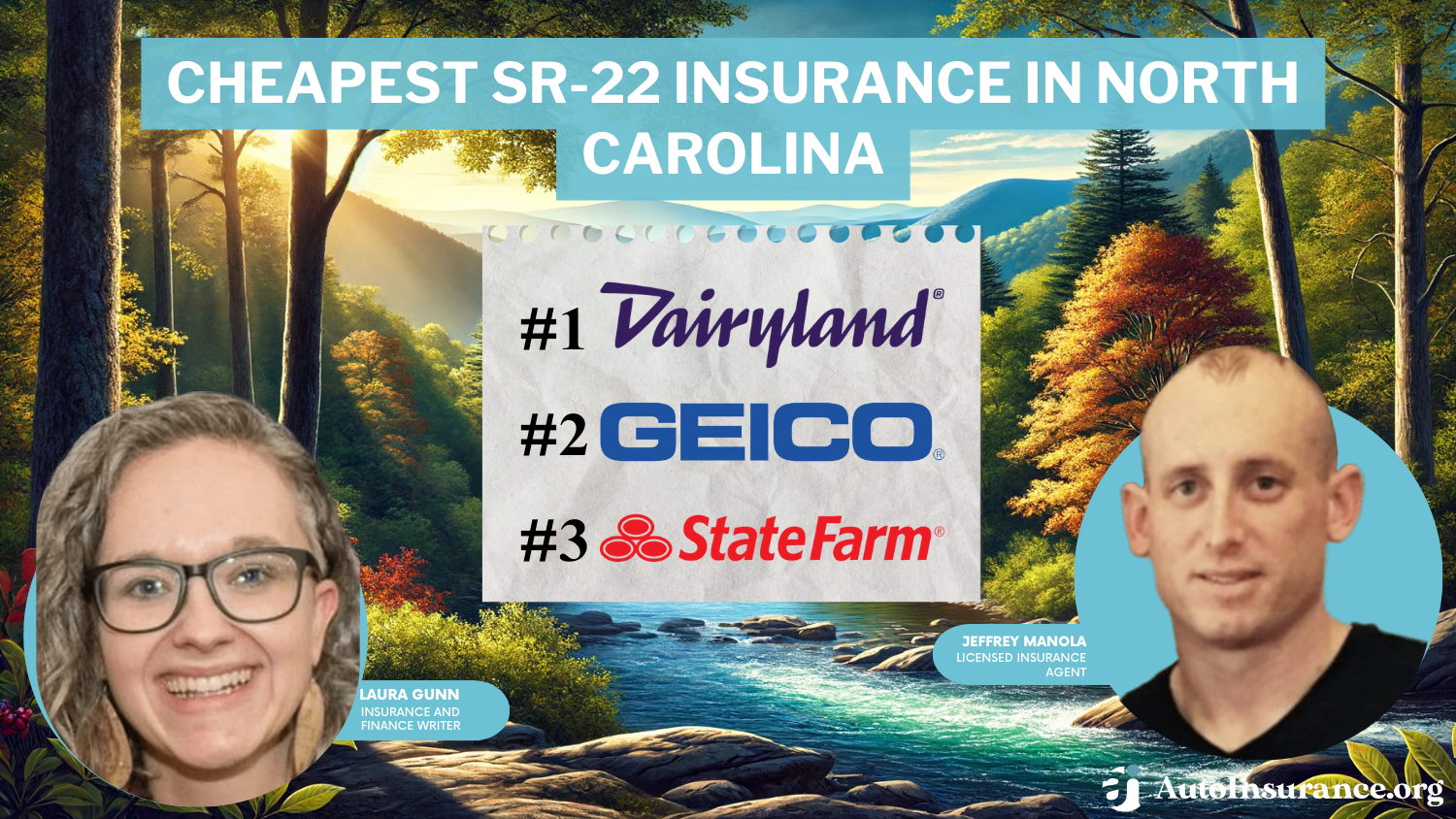 Cheapest SR-22 Insurance in North Carolina: Dairyland, Geico, and State Farm