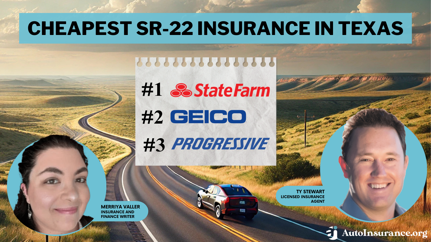 Cheapest SR-22 Insurance in Texas: State Farm, Geico, Progressive