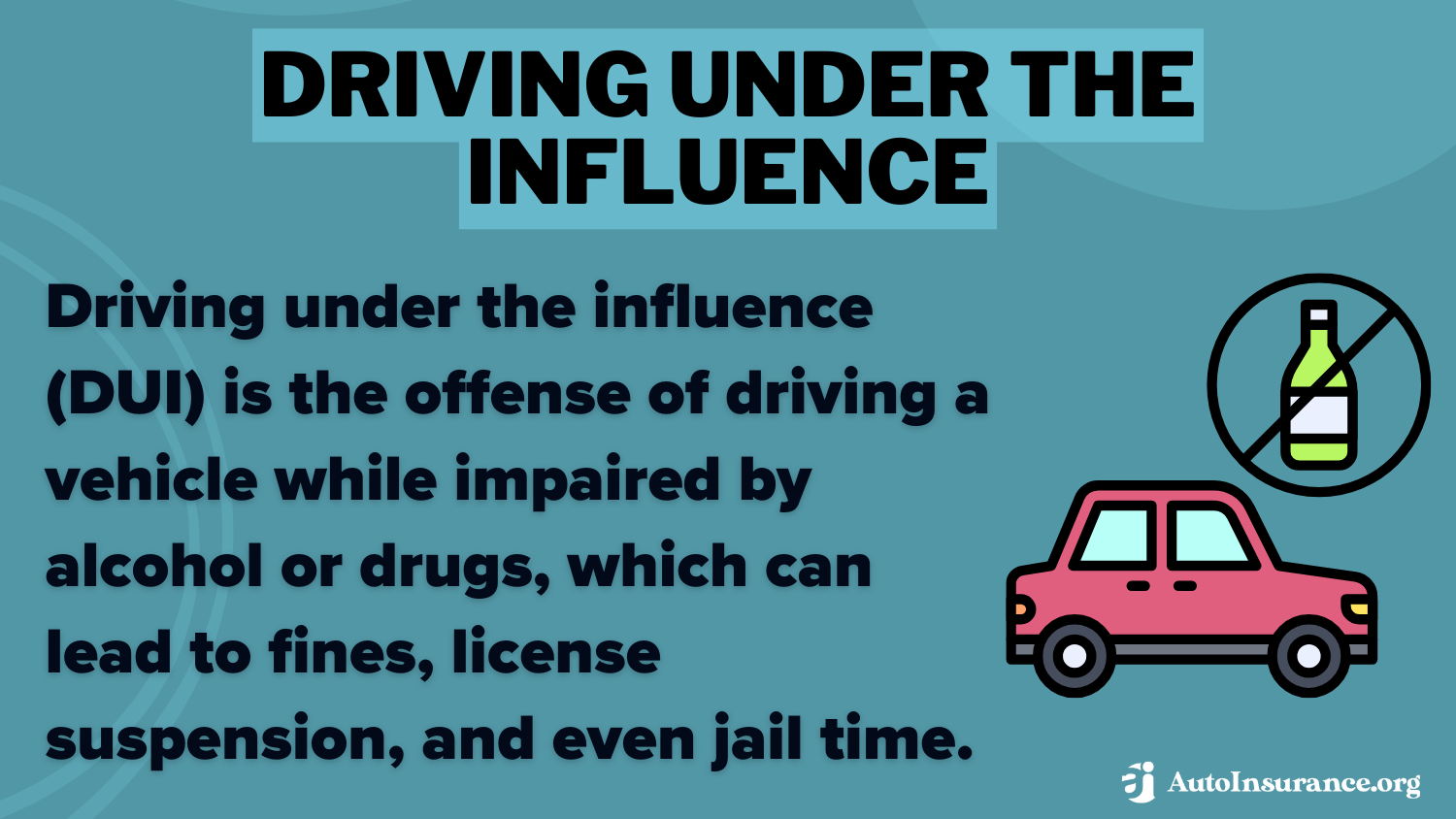 Driving Under the Influence Definition Card: Non-Owner SR-22 Auto Insurance