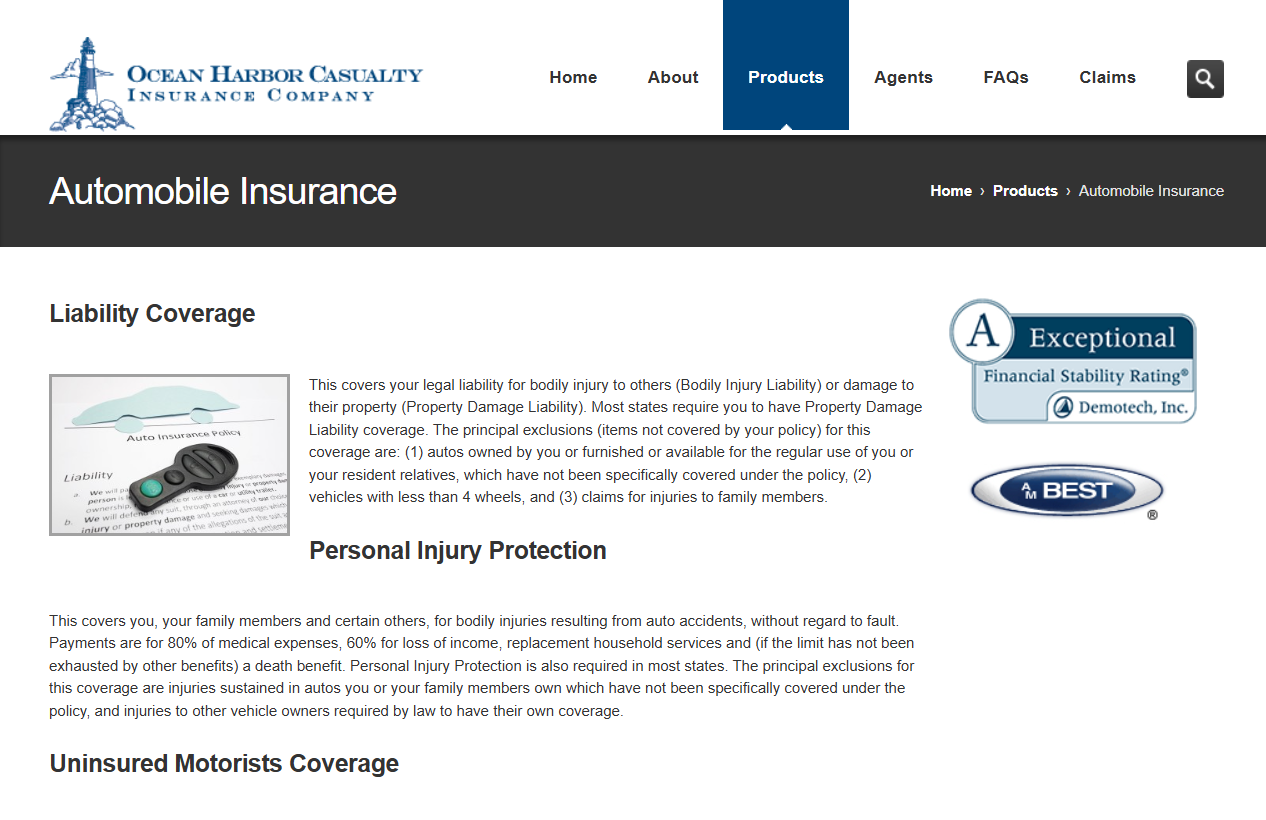 Ocean Harbor Auto Insurance Review