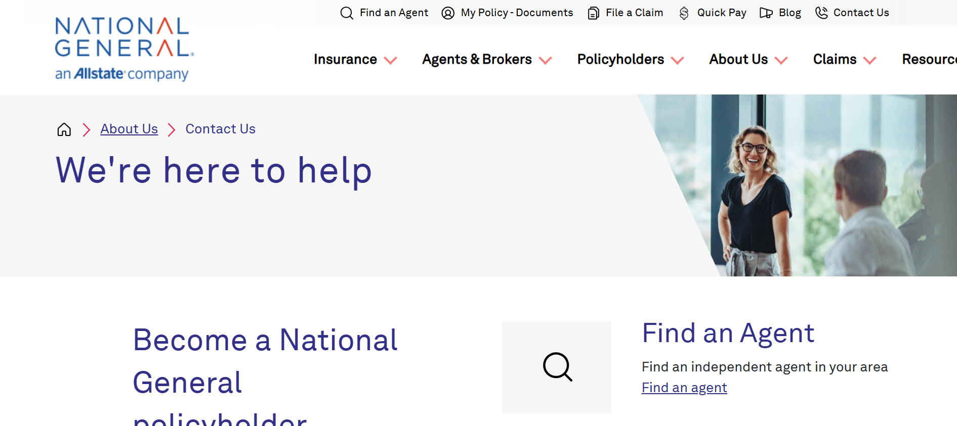 National General Home Page Screenshot: National General Auto Insurance