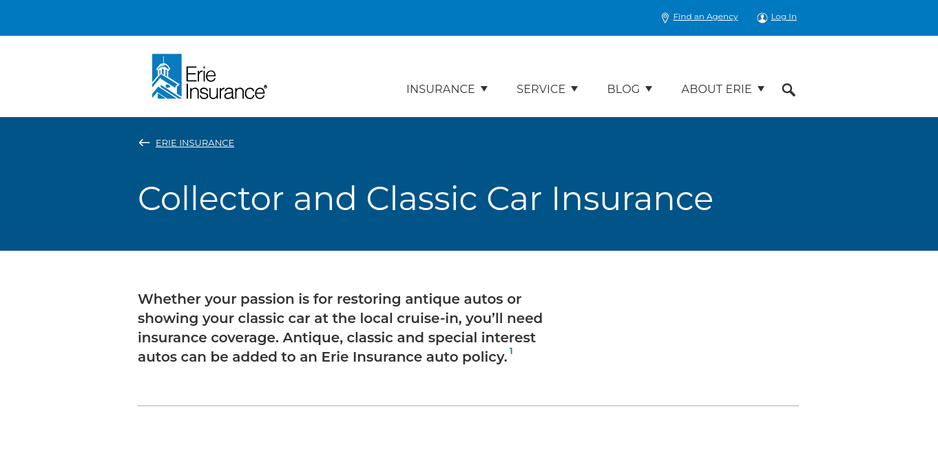 best auto insurance for classic cars: Erie classic car insurance