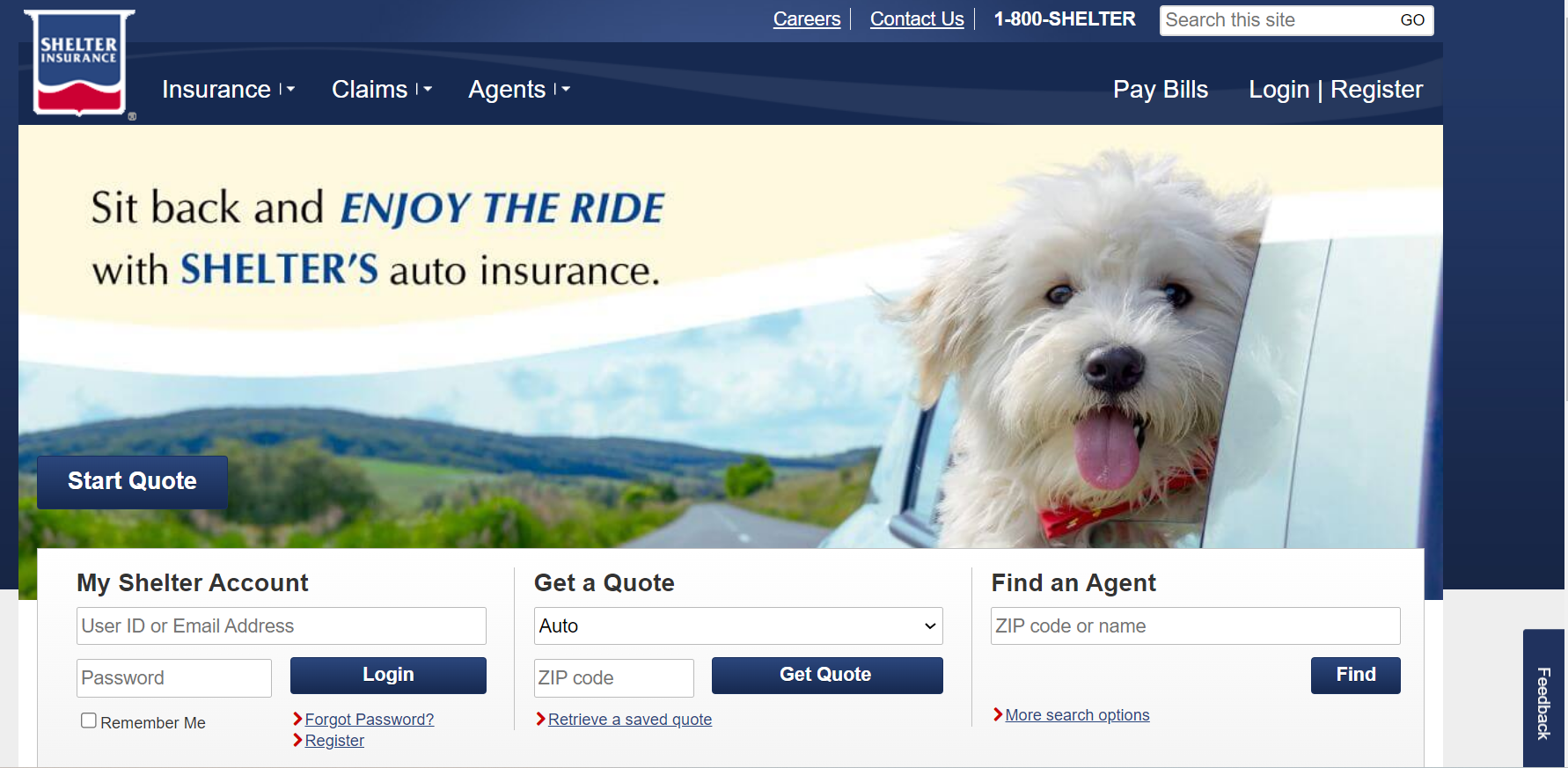 Shelter Auto Insurance Review: Shelter Insurance Homepage