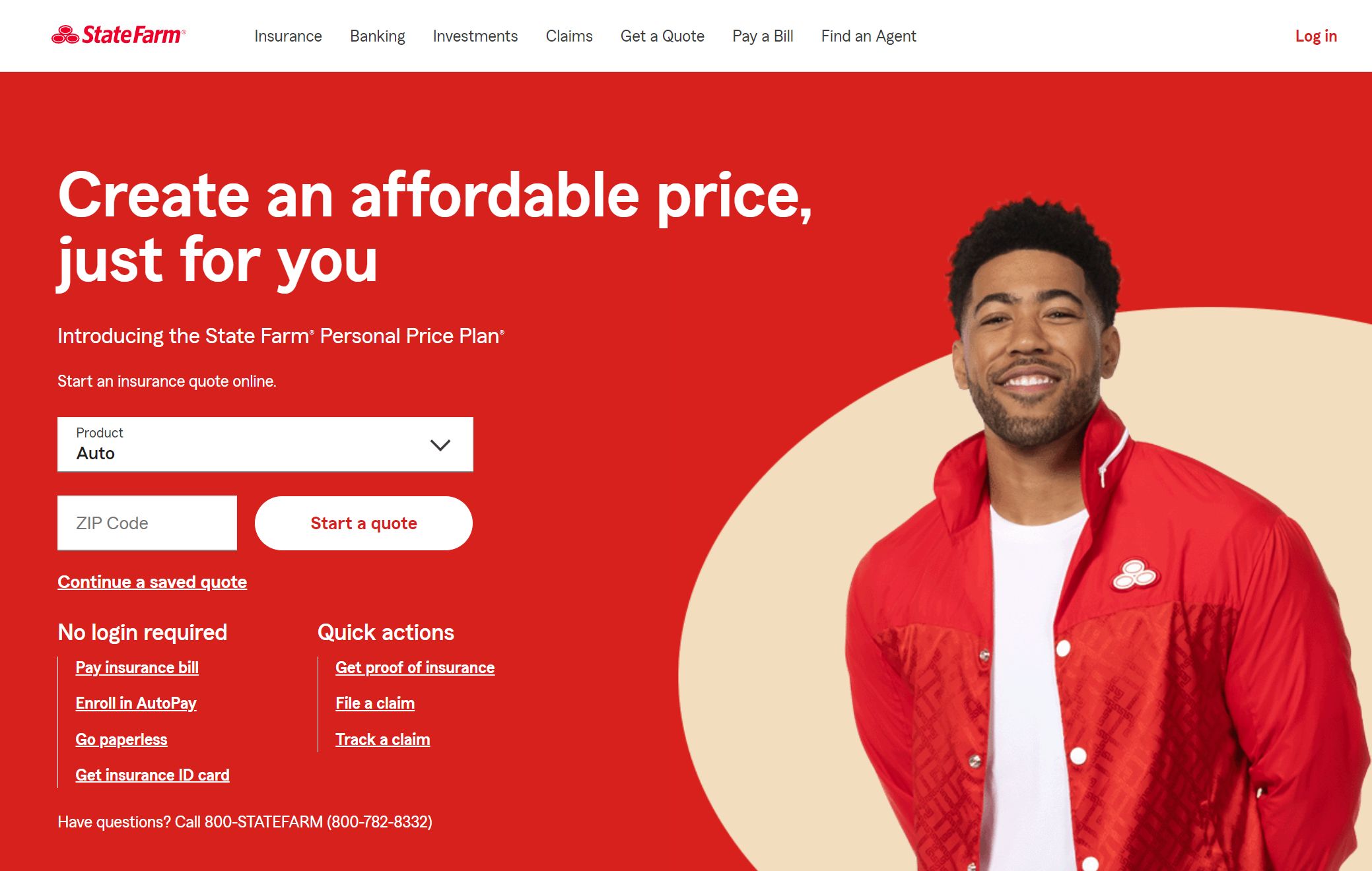 State Farm Site Screenshot: Best Philadelphia, Pennsylvania Auto Insurance