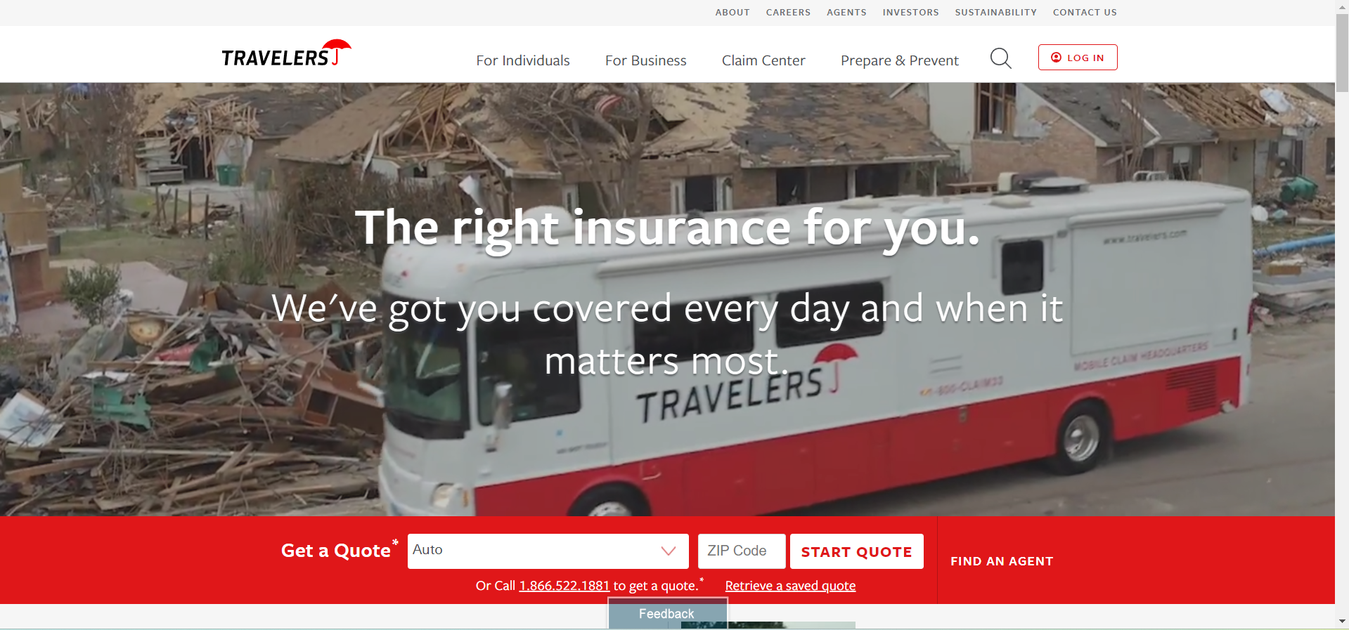 Travelers Homepage: Geico vs. Travelers Auto Insurance