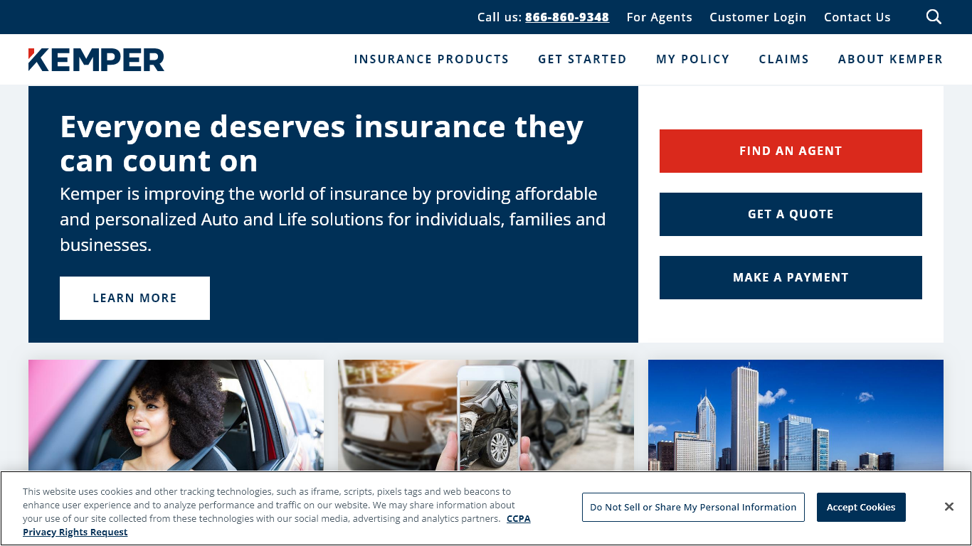 Kemper Direct Auto Insurance Review: Provider Site