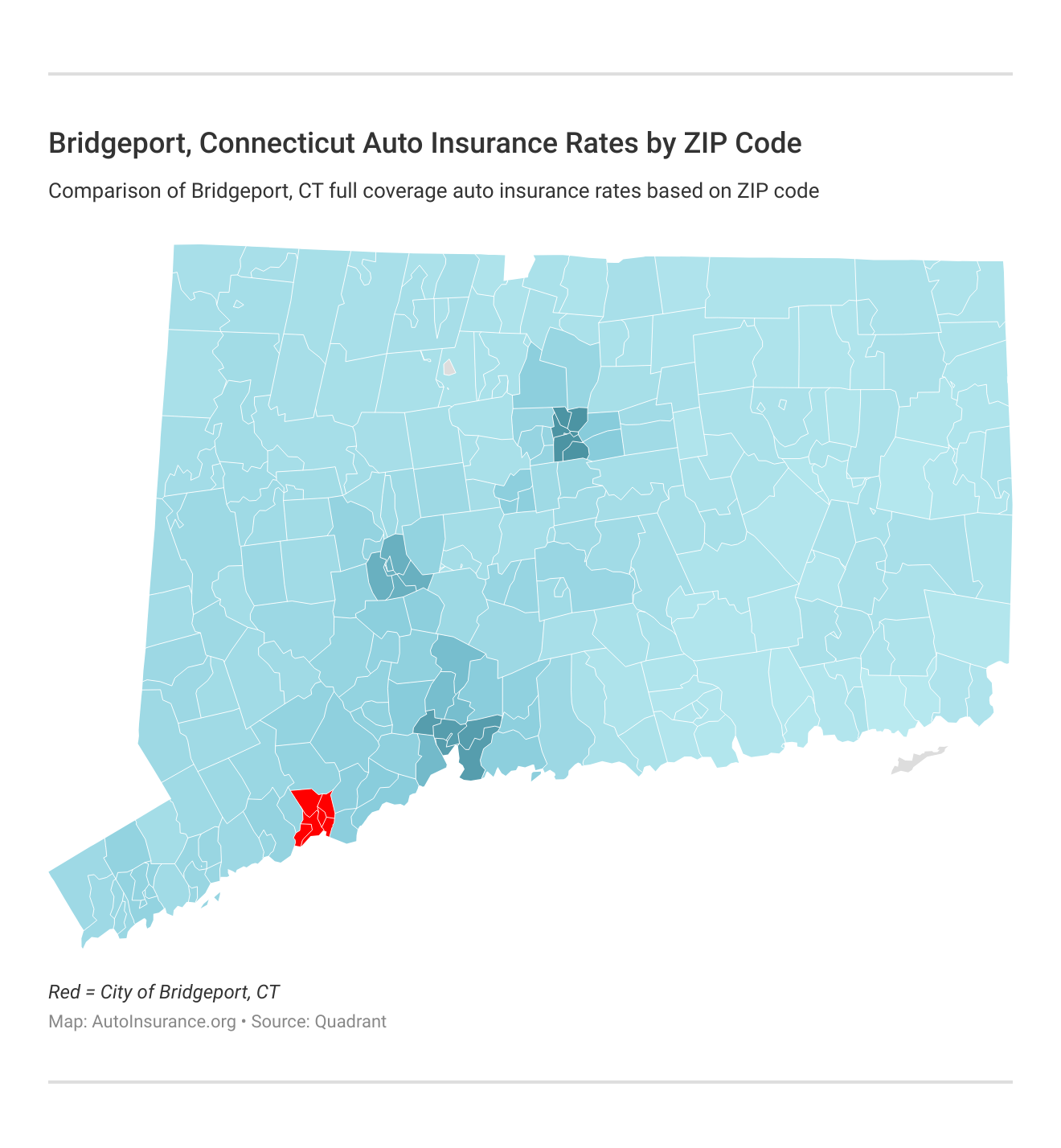 <h3>Bridgeport, Connecticut Auto Insurance Rates by ZIP Code</h3>