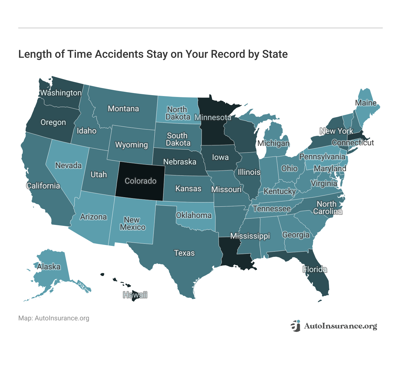 <h3>Length of Time Accidents Stay on Your Record by State</h3> 