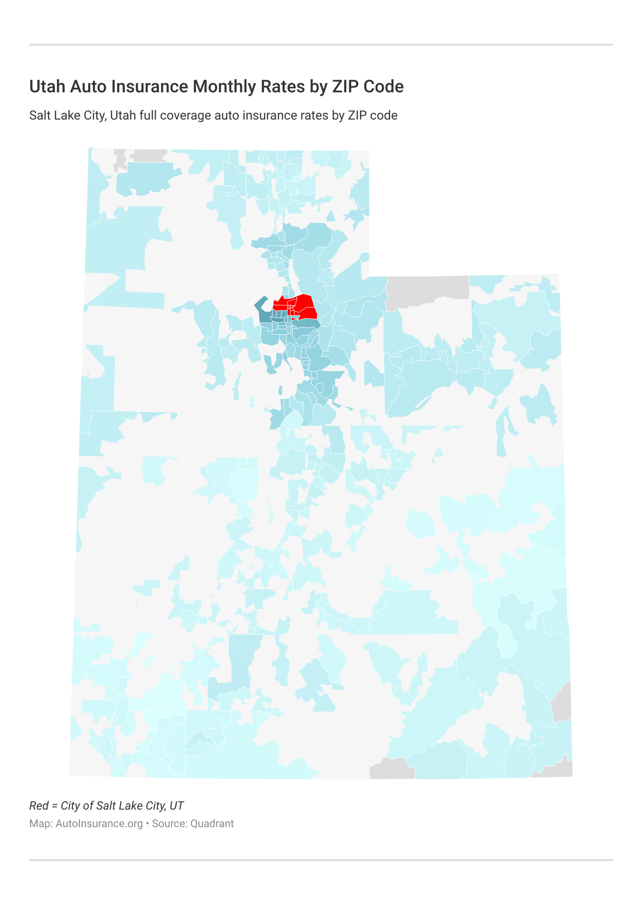 <h3>Utah Auto Insurance Monthly Rates by ZIP Code</h3>