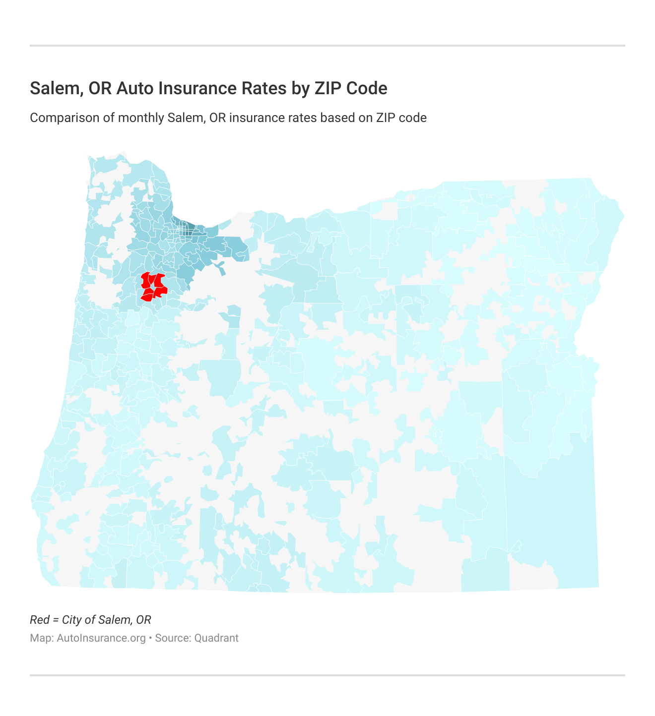 Salem, OR Auto Insurance Rates by ZIP Code